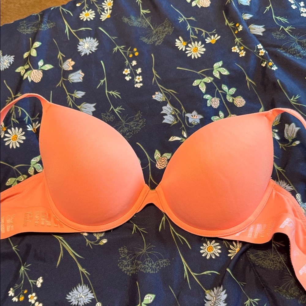 Coral Push-Up Bra